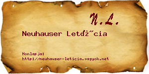 Neuhauser Letícia névjegykártya